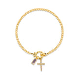 Beaded Birthstone Initial Charm Bracelet
