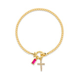 Beaded Birthstone Initial Charm Bracelet