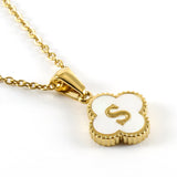 Pearl Clover Initial Necklace