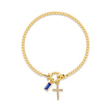 Beaded Birthstone Initial Charm Bracelet